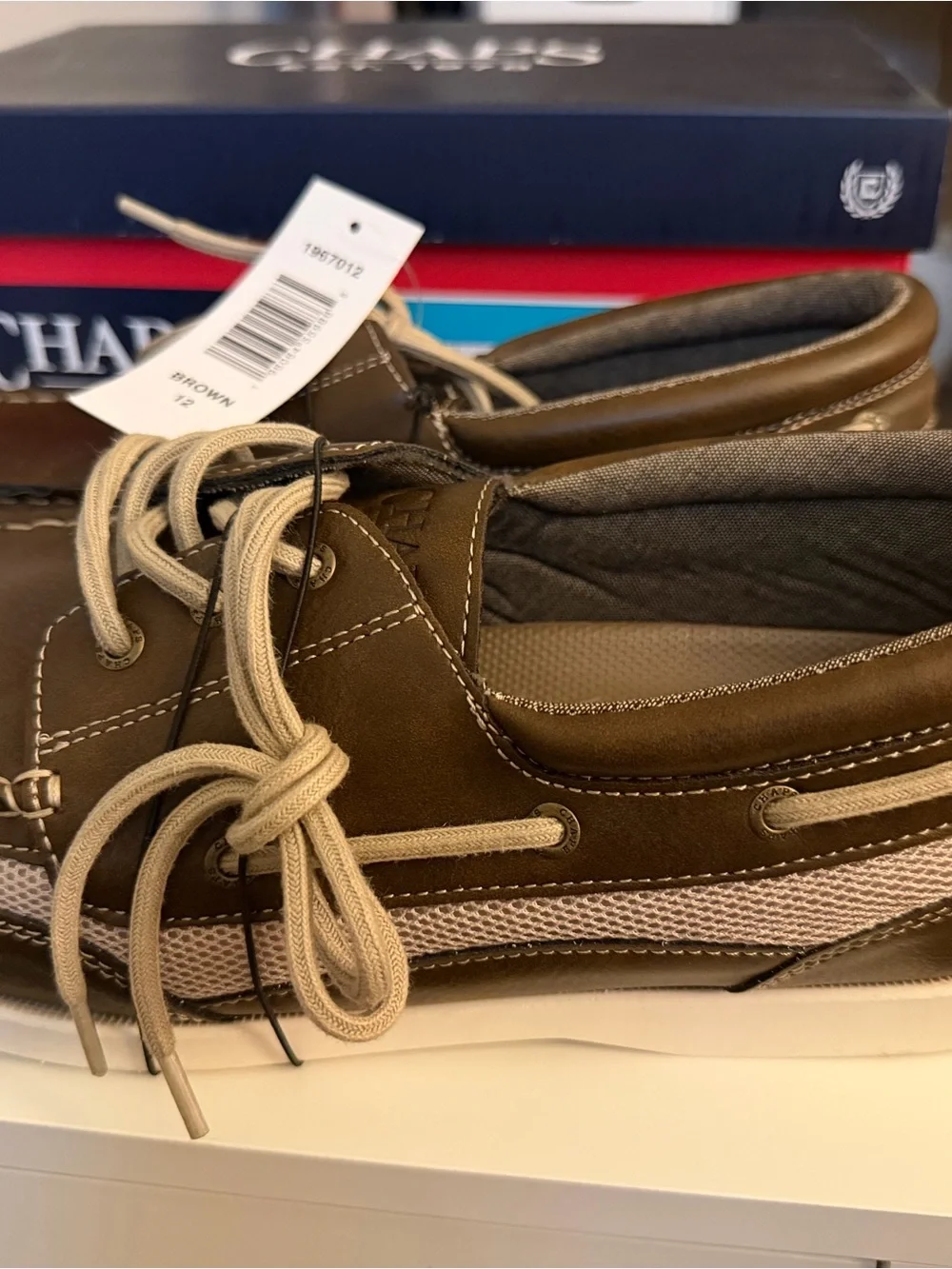 Chaps Brown and Tan Men's Boat Shoes